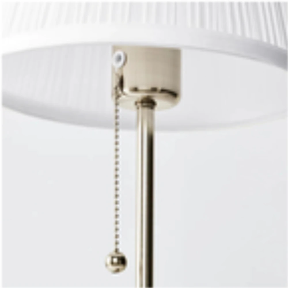 ÅRSTID Table lamp, nickel-plated/white (Max.:  75 W Height:  55 cm (22 ") Base diameter:  15 cm (6 ") Shade diameter:  22 cm (9 "))