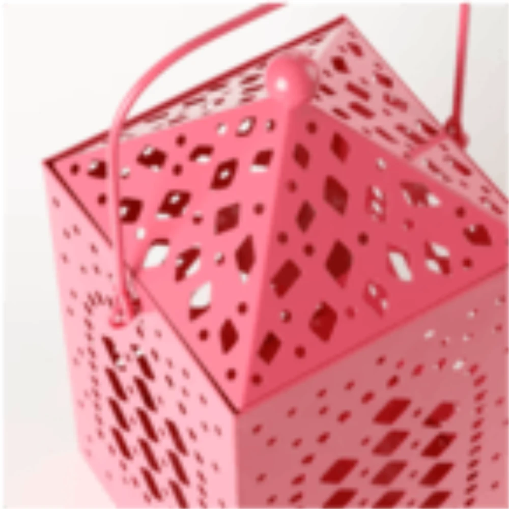 AROMATISK Lantern for tealight, light pink31 cm (12 ") (PINK-PINK  Height: 305 mm (12 ") Width: 18 cm (7 ¼ ") Height: 17 cm (6 ¾ ") Length: 22 cm (8 ¾ ") Weight: 0.83 kg (1 lb 13 oz))