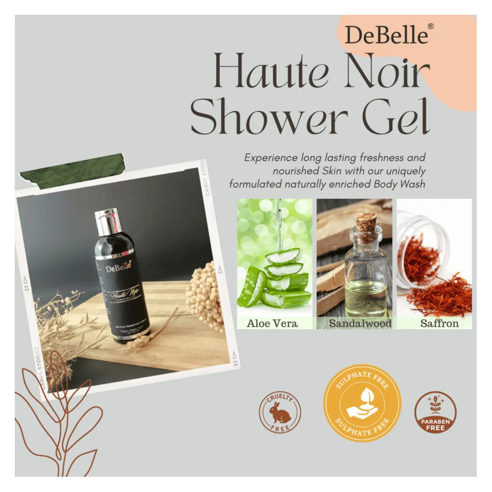 DeBelle Gel Douche Shower Gel Combo of 2 (Haute Noir)  Size- 100 ml (100 ml)