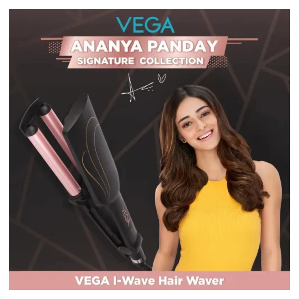 Vega I-Wave Hair Waver with PTC Heating Element | Black (VHWR-01)