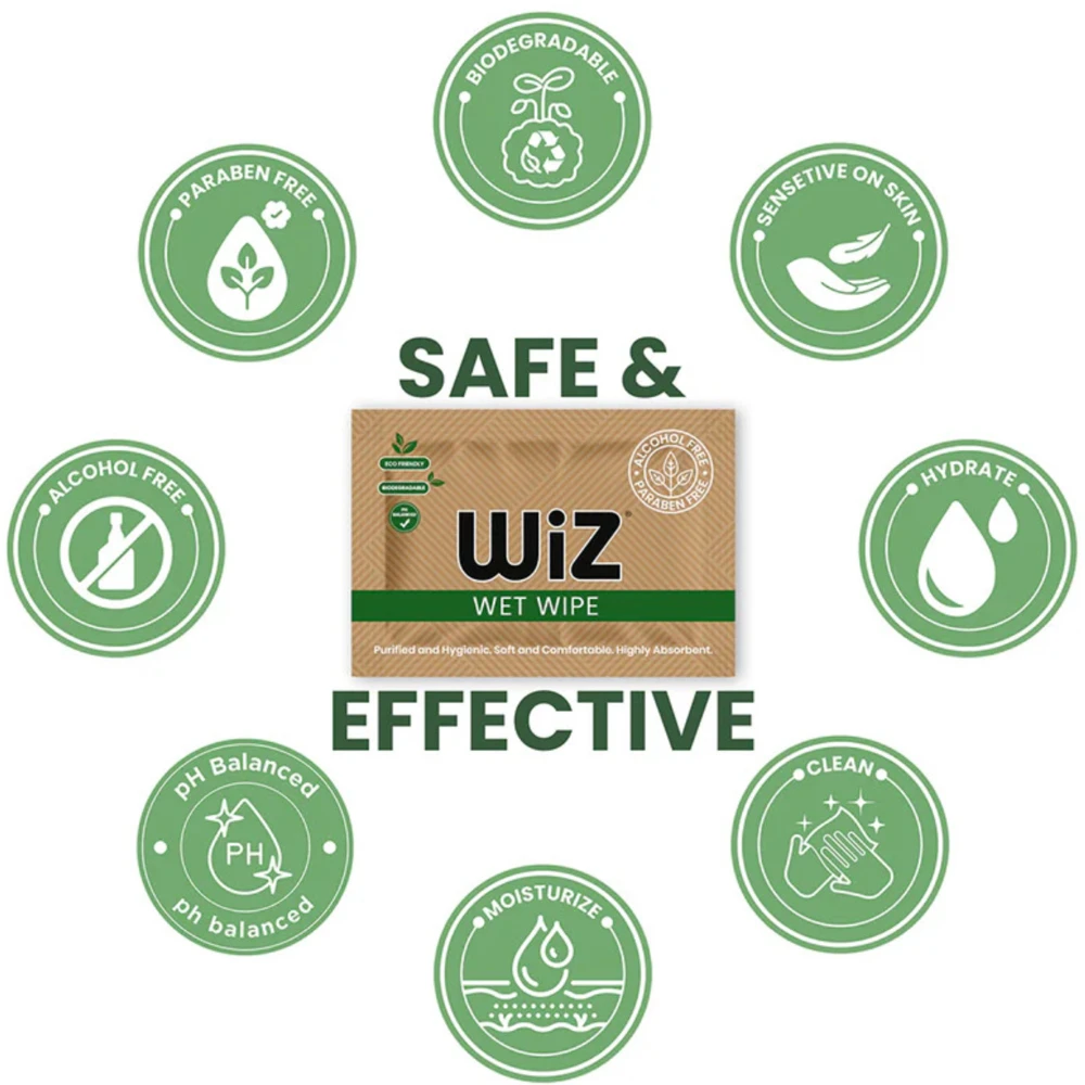 WIZ Singles Facial Wipes (Pack of 200) (Size- Box x 200)