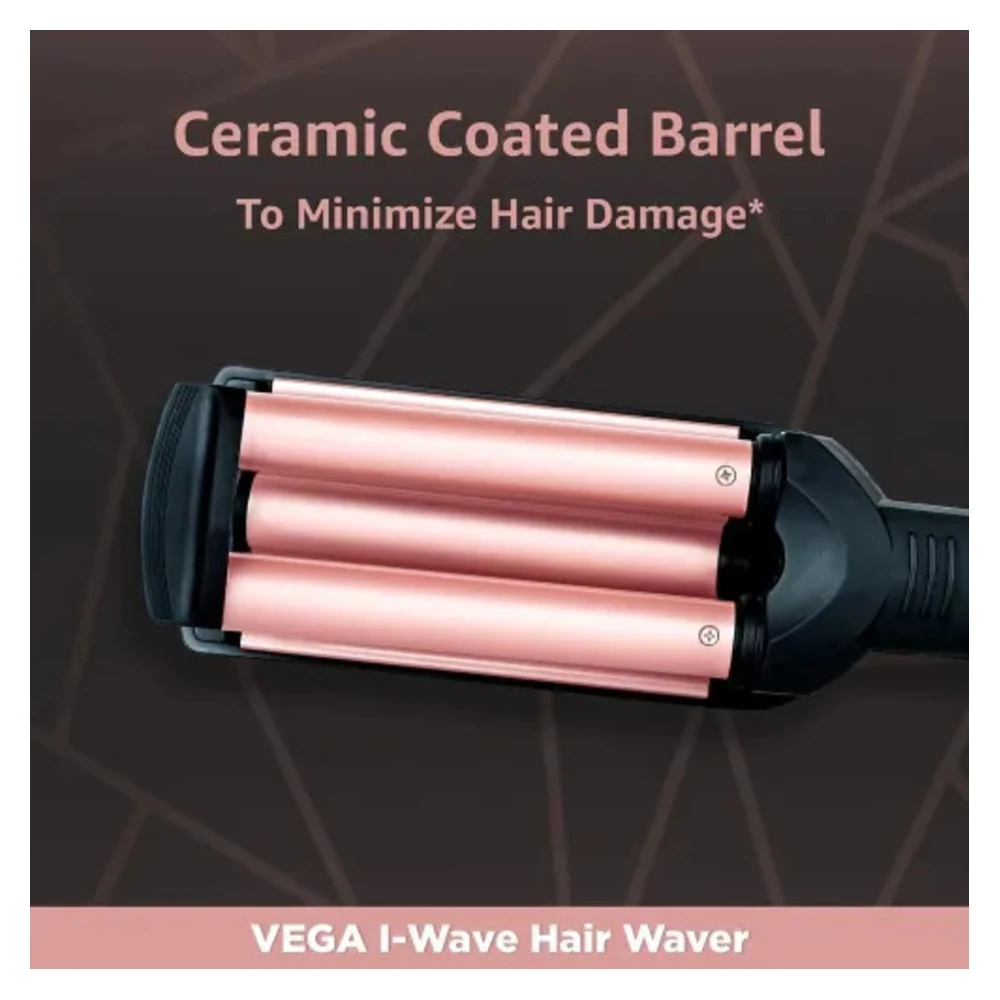 Vega I-Wave Hair Waver with PTC Heating Element | Black (VHWR-01)