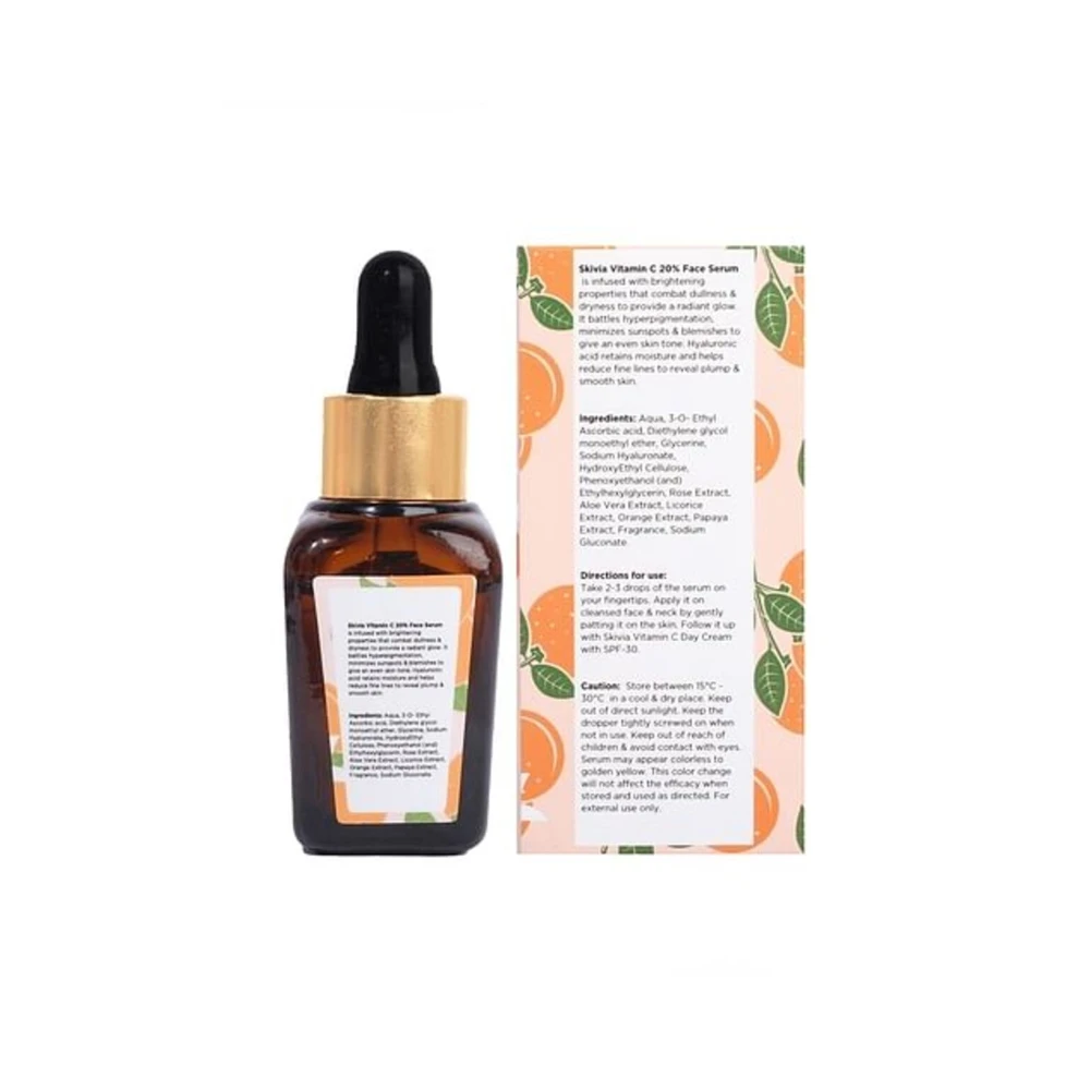 Skivia 20% Vitamin C Face Serum with Hyaluronic Acid - 20 ml
