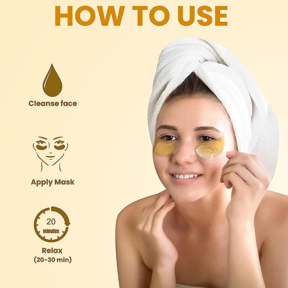 Azah Under Eye Patches for Dark Circles (Gold) (Free Size)