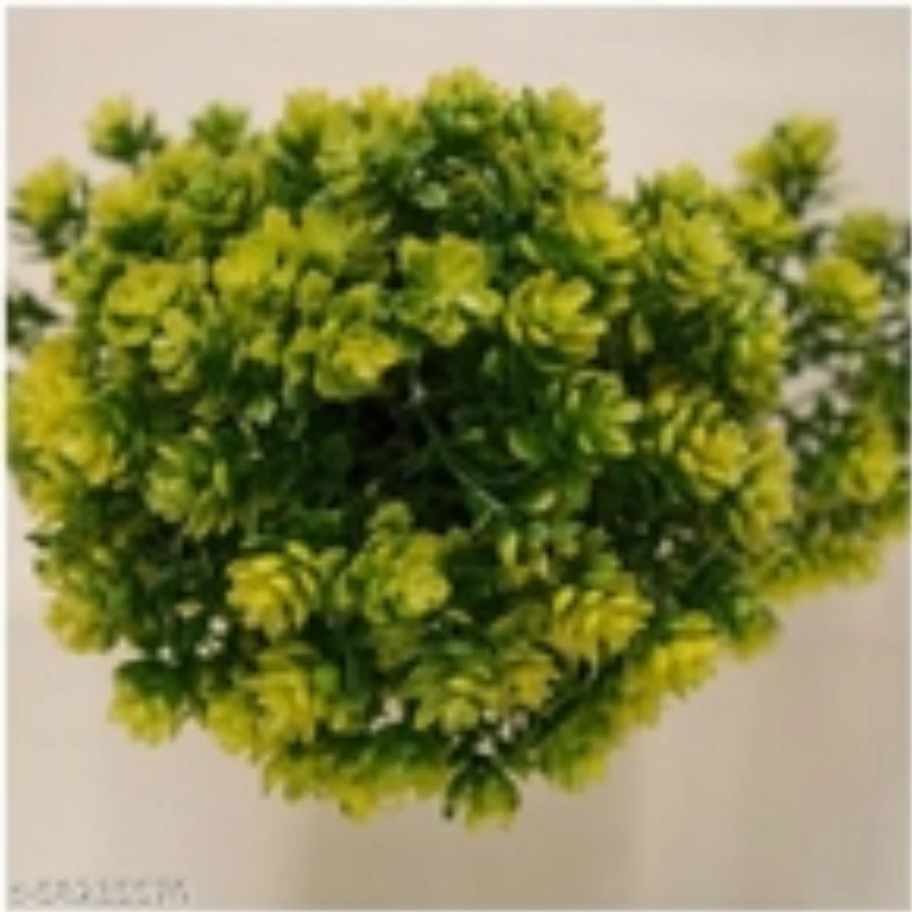 Amflix Artificial Bonsai Plant With Pot Yellow (Product Breadth: 11 cm Product Height: 26 cm Product Length: 23 cm)