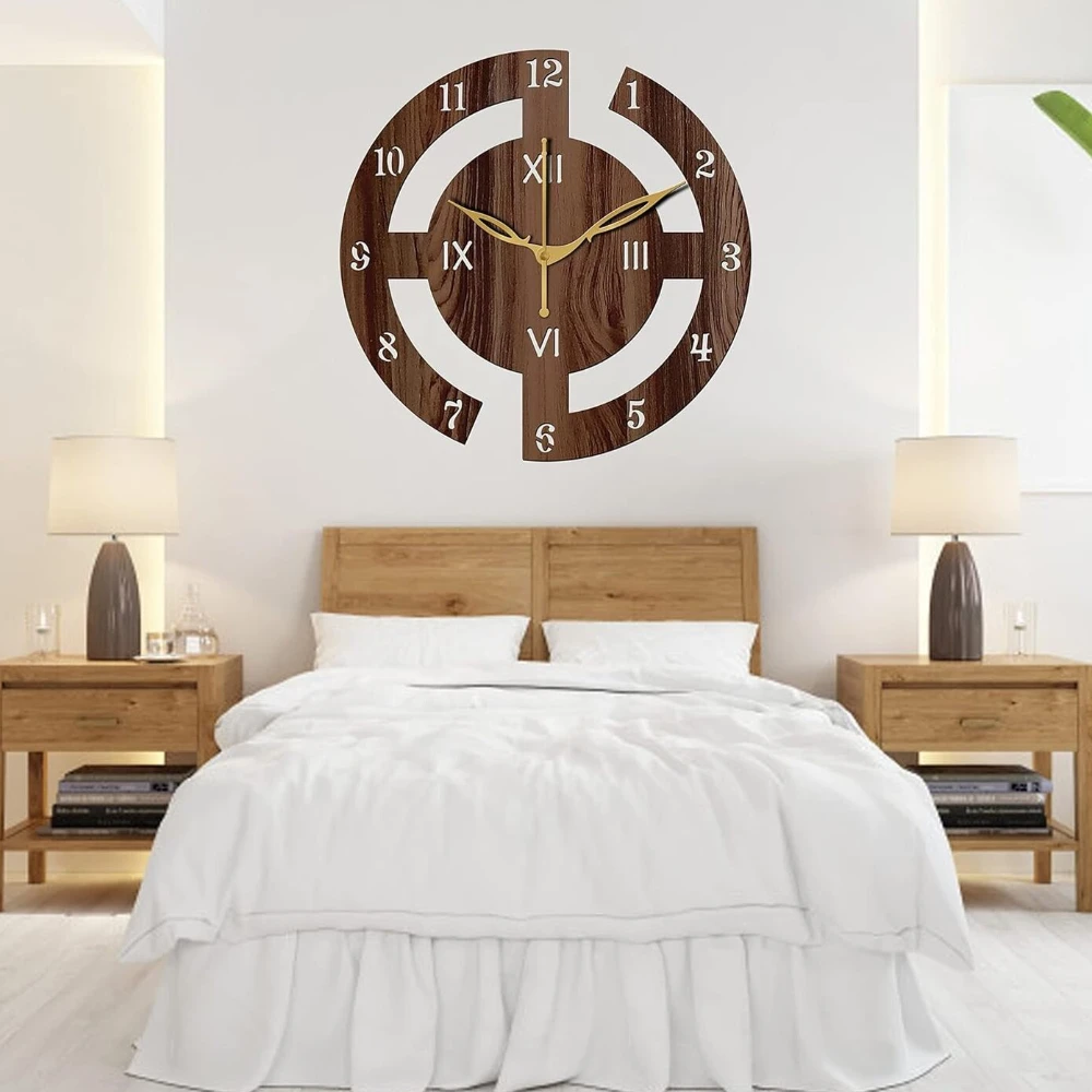 Freny Exim 12" Inch Wooden Wall Clock (Wenge, Small Size, 30 Cm x 30 Cm)-027-Analog