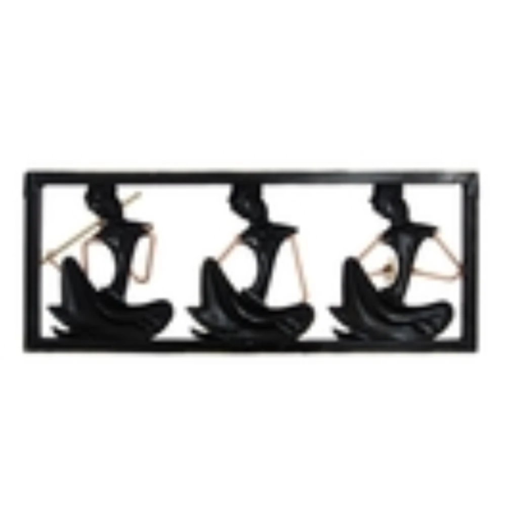 Rajasthani Musicians Multicolour Iron Wall Art (Length : 52.07  Width : 6.35  Height : 21.59)