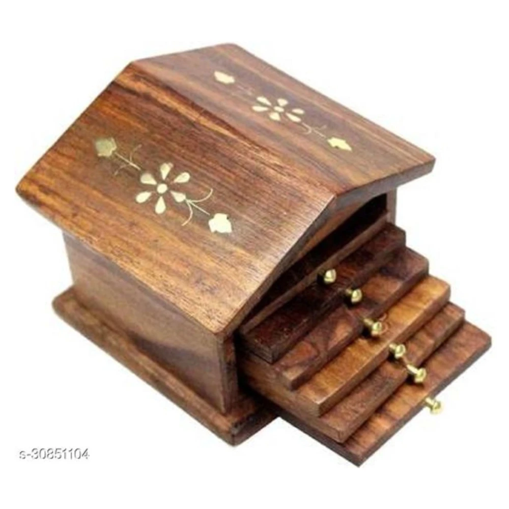 Wooden Antique Beautiful Tea Coffee Coaster Set - Home Decor (Bullock Cart Shaped Tea)