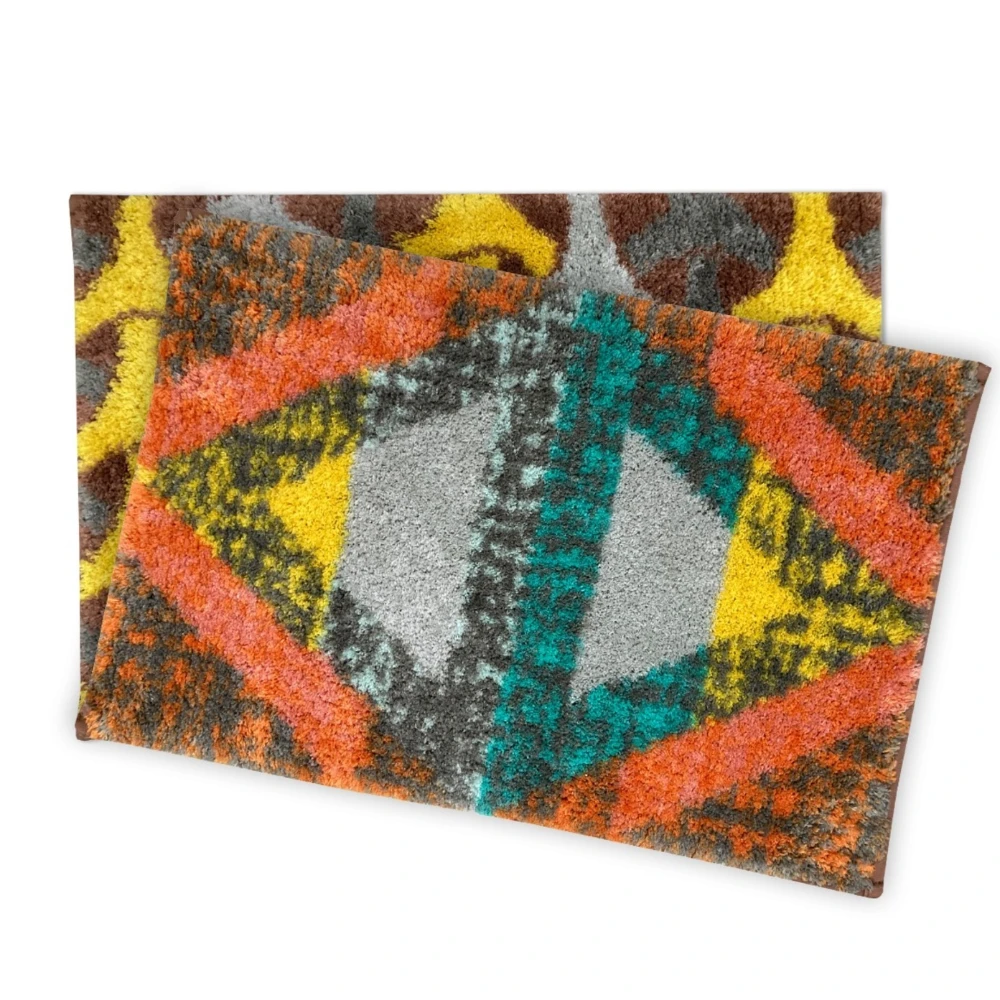 Atrium Plus Small Foot Mat 2Pc Set - Dark Brown/Orange (Small Mat-2 pcs set)
