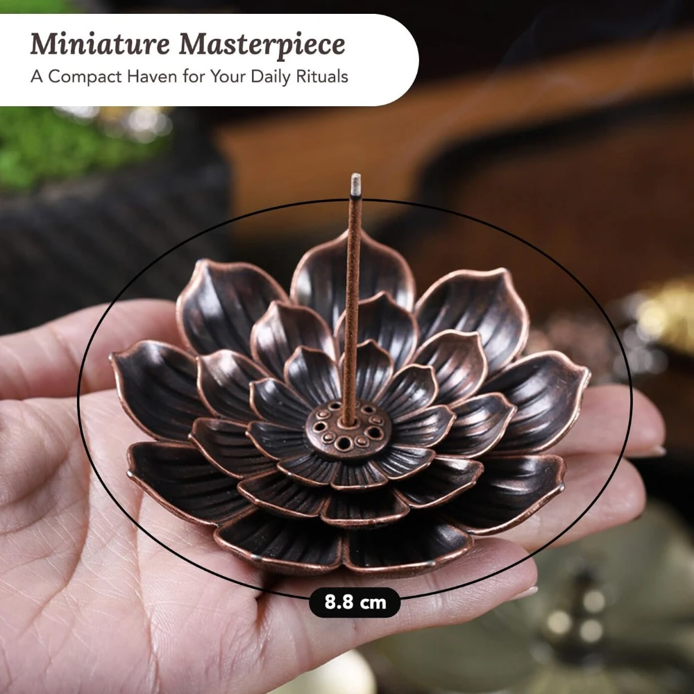 Ekhasa Ceramic Agarbatti Stand with Ash Catcher | Incense Stick Holder Agarbatti Stand | Oothupathi Agarbati Agarbathi Udbatti Dhoop Agarbattee Pathi Stand for Pooja with Ash Collector (Set of 2) (8.8L x 8.8W x 4Th Centimeters)