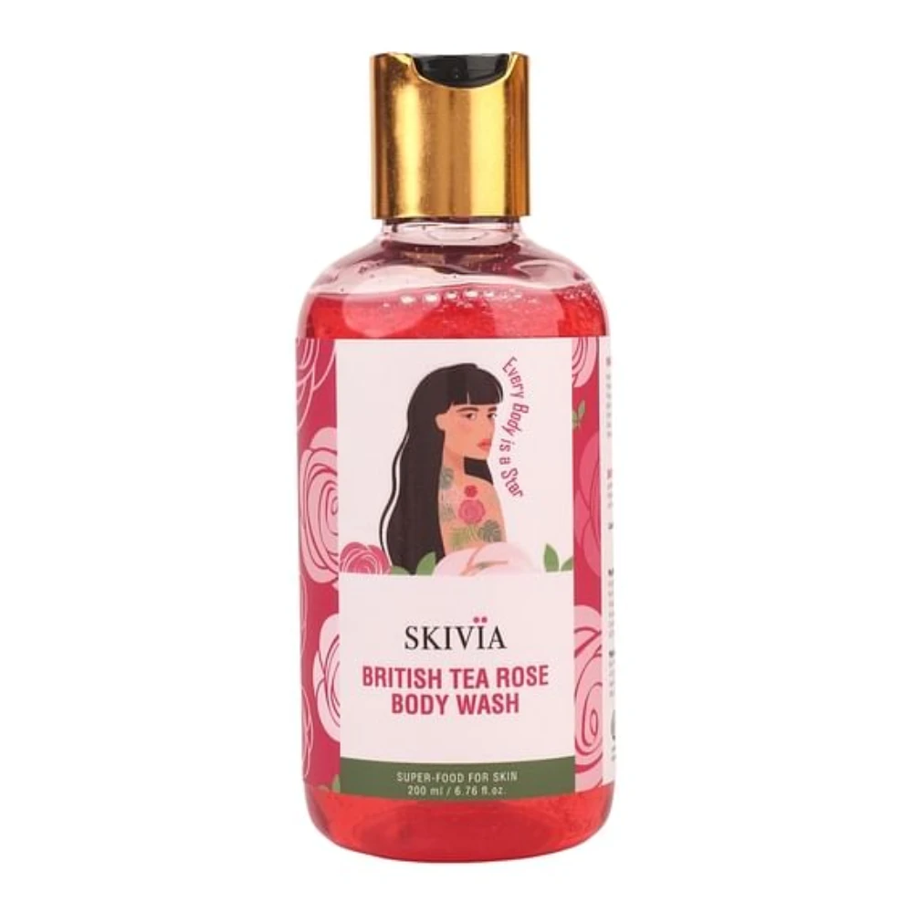 Skivia British Tea Rose Body Wash With Orange, Green Tea & Neem - 200 ml