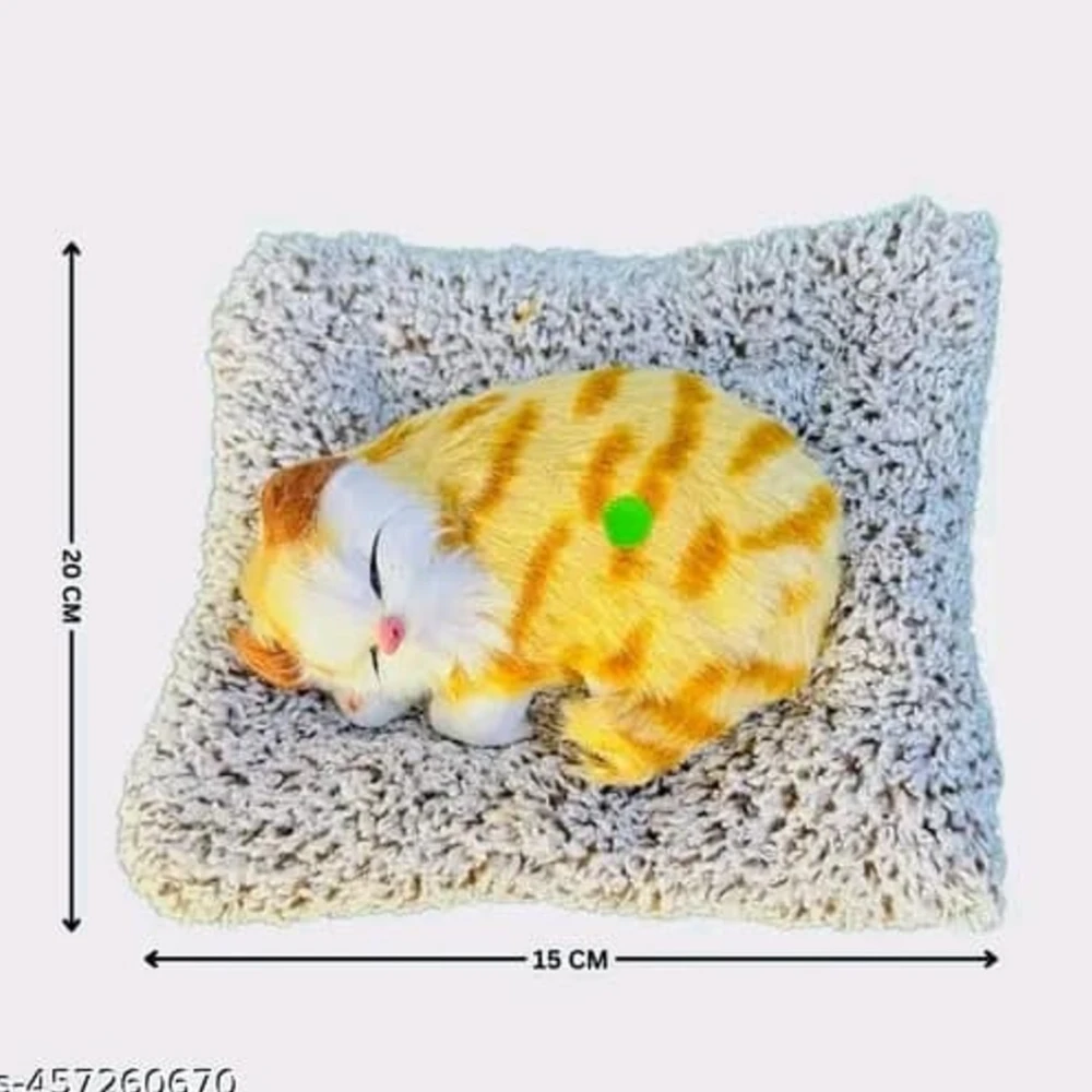 Shop Stoppers Car Dashboard Sleeping Cute Cat Showpiece & Collection (Free Size-Product Length: 20 cm Product Height: 7 cm Product Breadth: 15 cm)