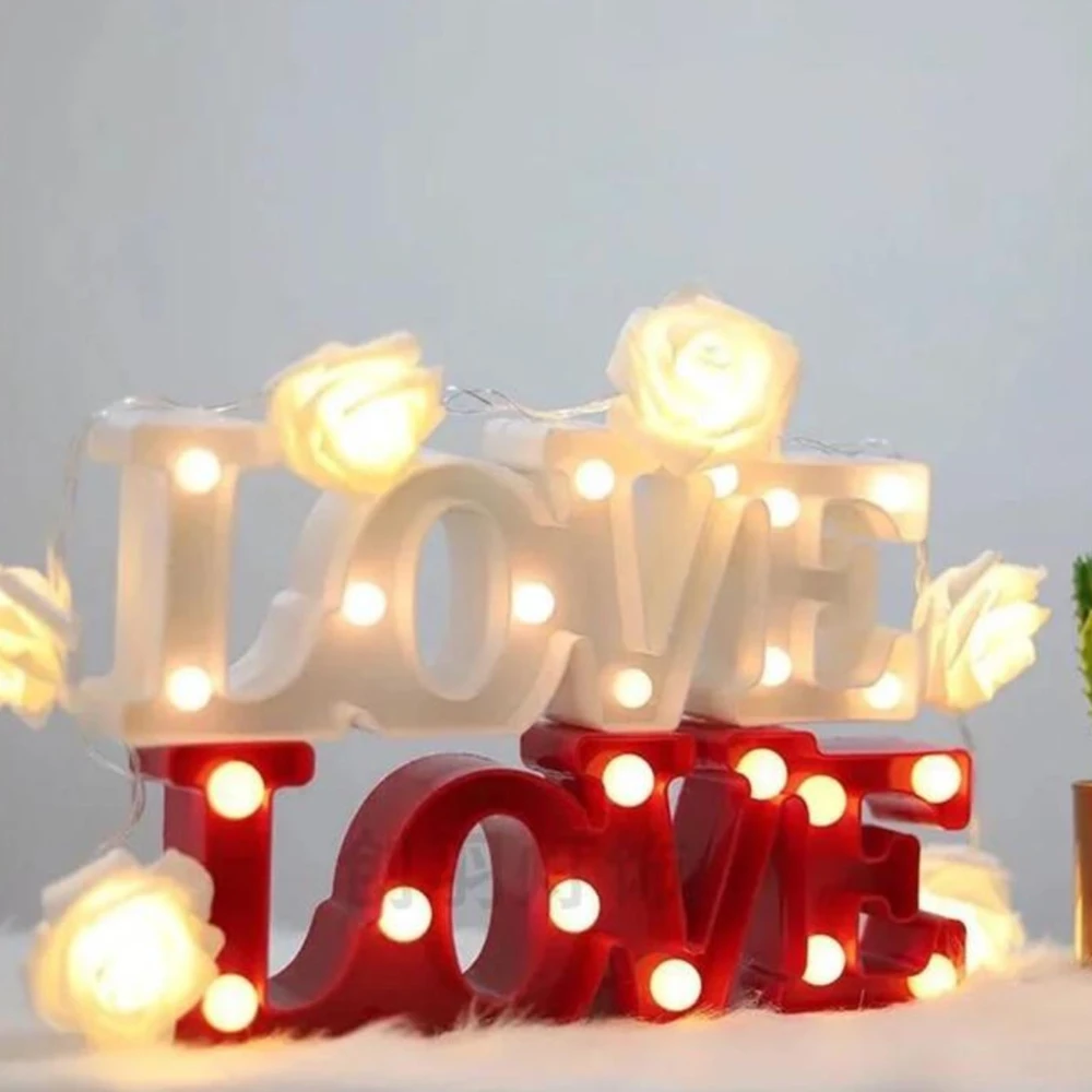 LED LOVE LIGHT (DIMENSIONS: L -30 cms H - 10.5 cms Depth - 4 cms.)