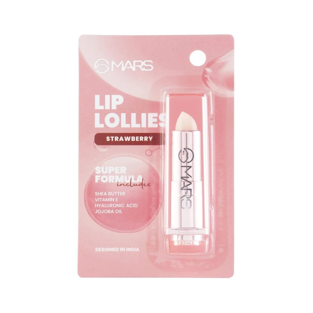 MARS Tinted Lip Balm for Men & Women | Non-Sticky, Moisturising & Nourishing | Enriched with Vitamin-E, Jojoba Oil, Shea Butter and Hyaluronic Acid (3.2g) (STRAWBERRY) (Color-Strawberry)