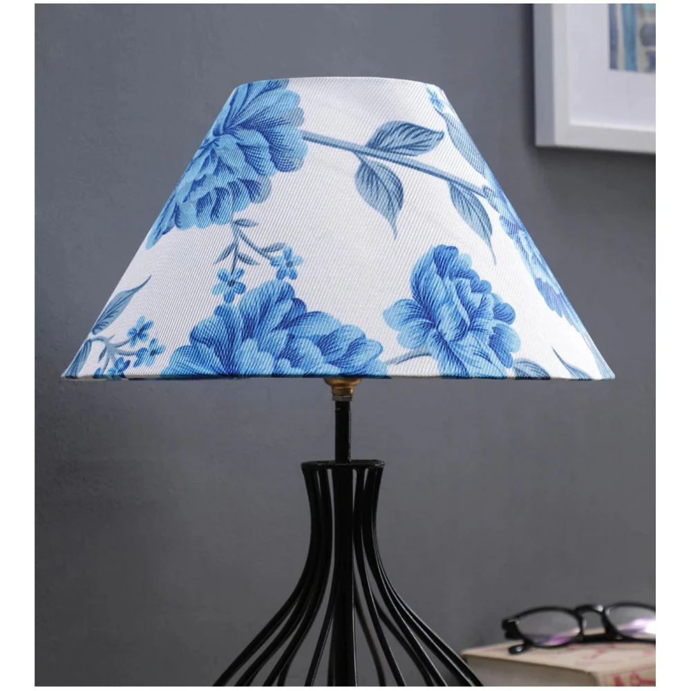 Blue Fabric Lamp Shade (Dimensions 13X13X8 Inches)