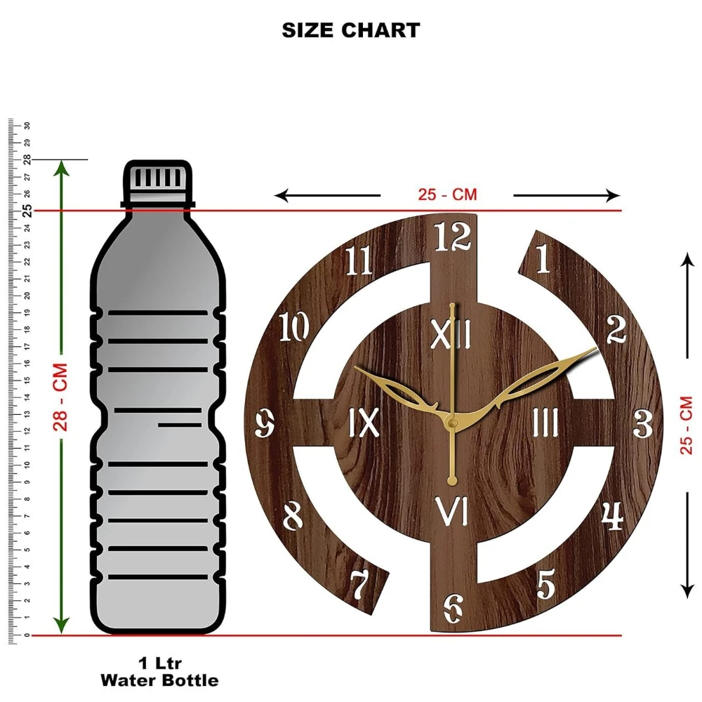 Freny Exim 12" Inch Wooden Wall Clock (Wenge, Small Size, 30 Cm x 30 Cm)-027-Analog