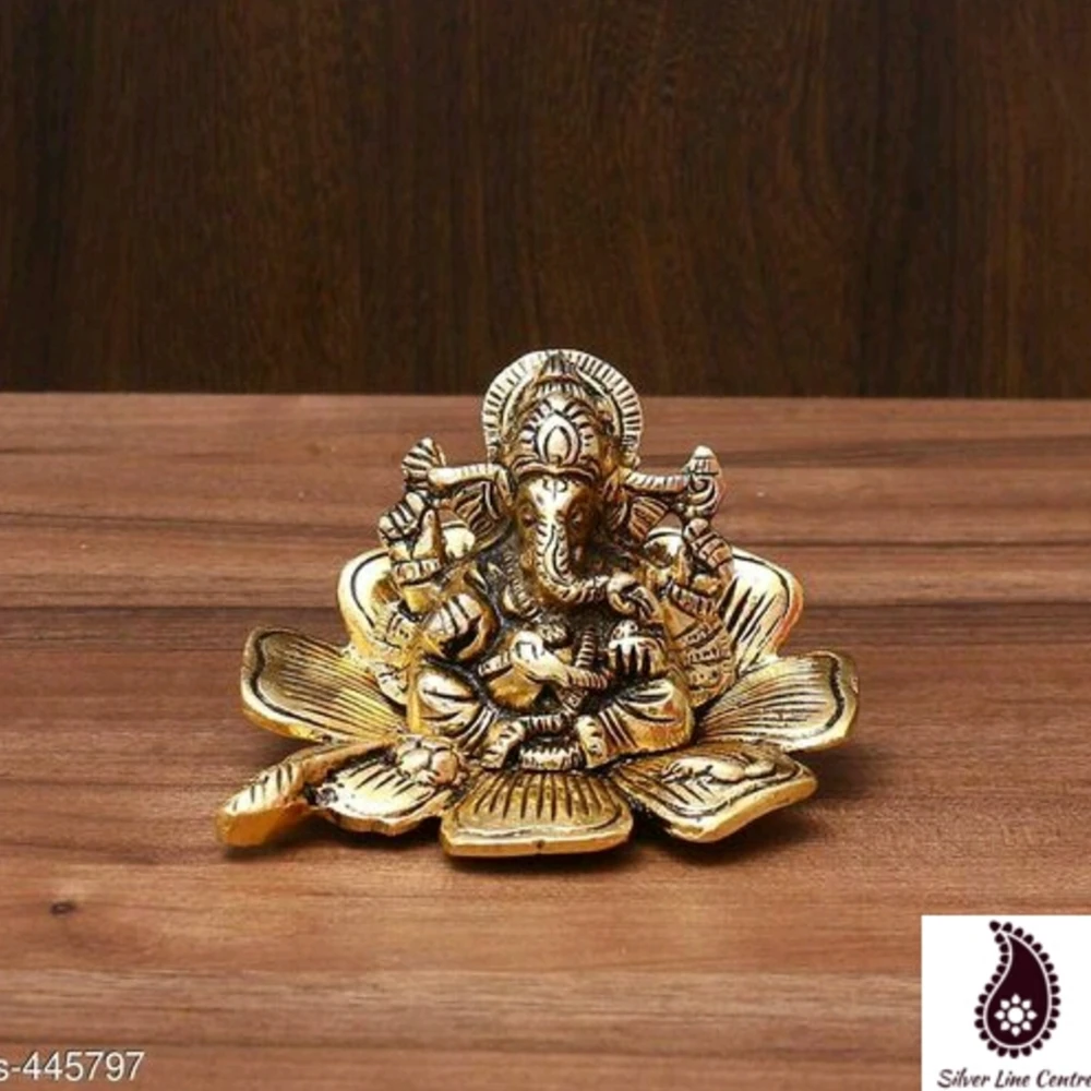 Unique Metal Leaf Ganesha Statue