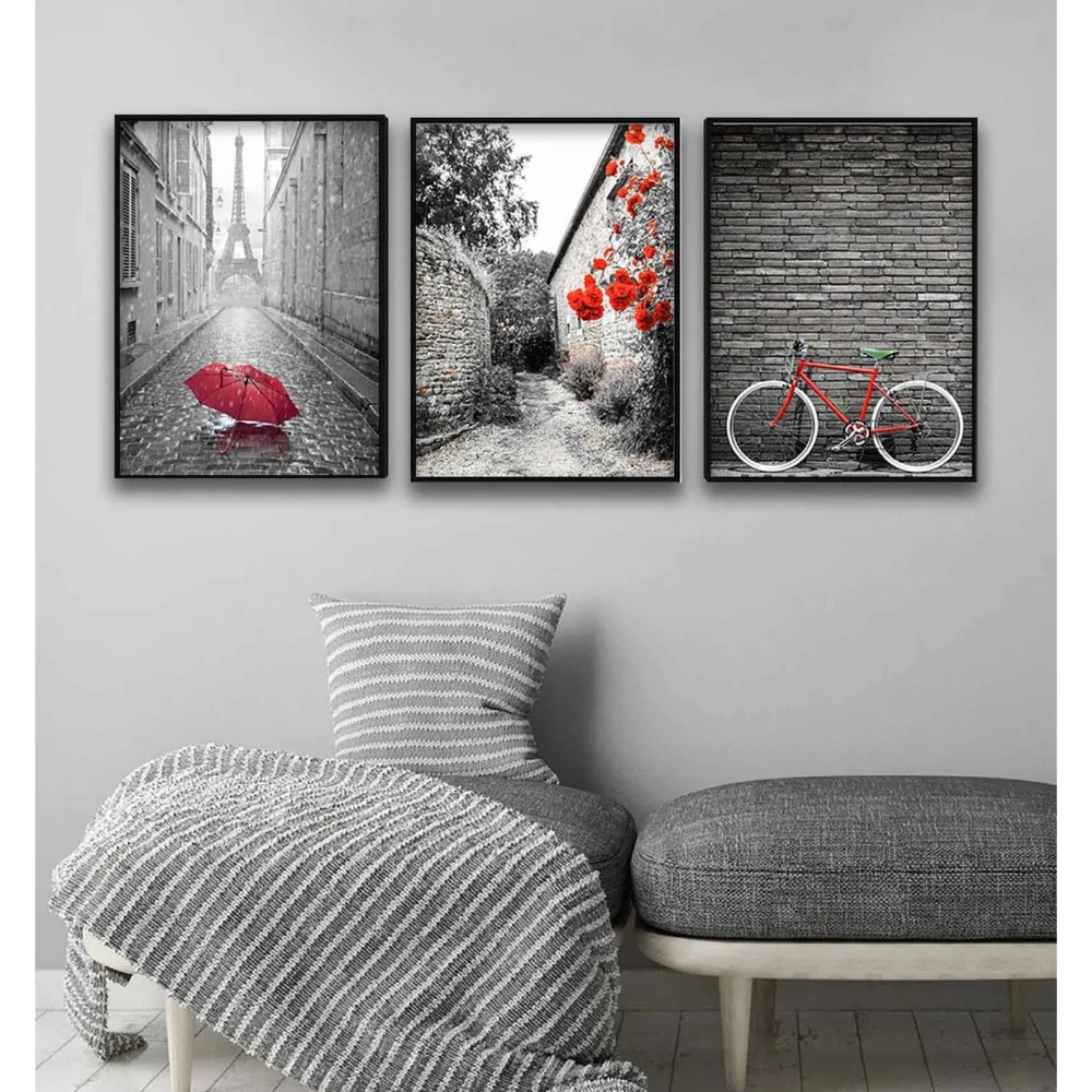 Multicolour Engineered Wood (Set of 3) Art Panels