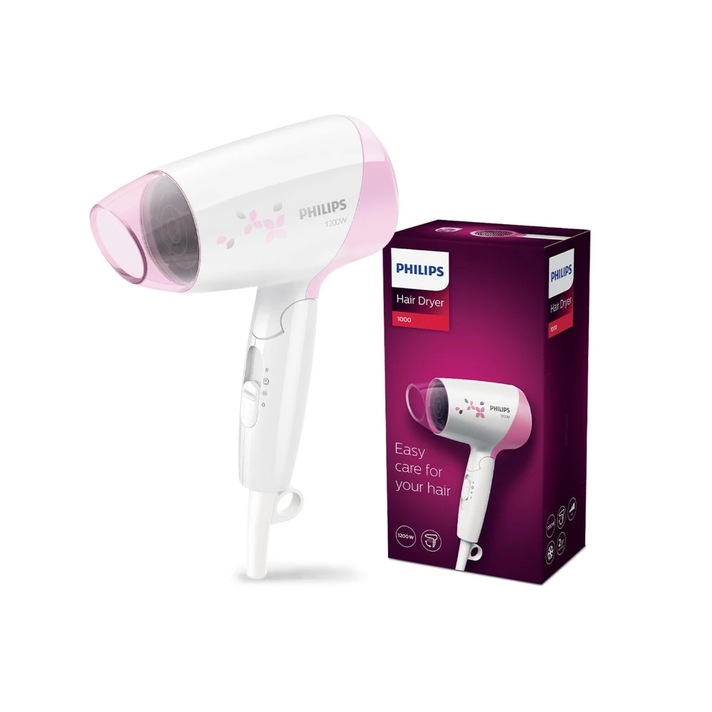 Philips Hair Dryer | Quick Gentle Drying with Thermoprotect Care | 1200 Watts | 3 Heat and Speed Settings with Cool Shots | HP8120/00, Pink