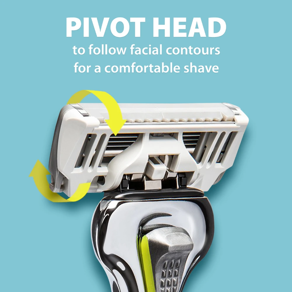 PRO 6 PLUS RAZOR WITH TRIMMER EDGE World's First 6 Blade Edging Razor