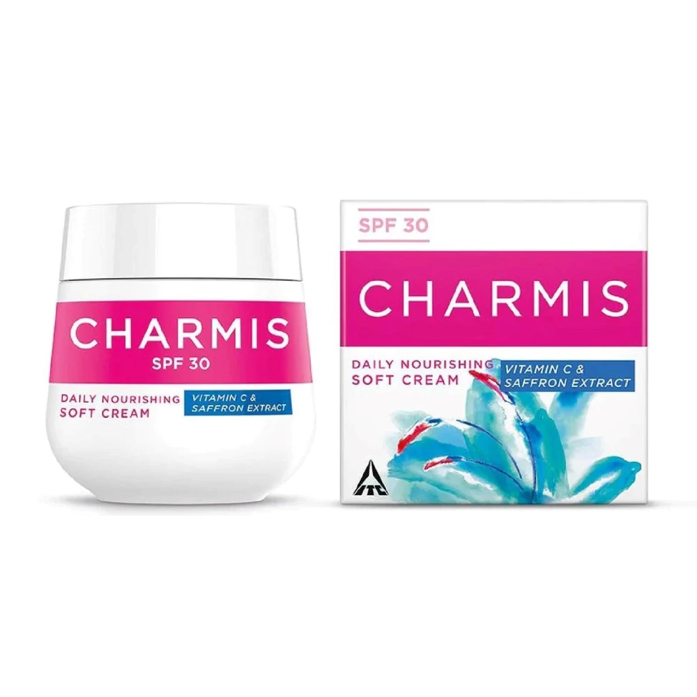 CHARMIS Charmis Daily Nourishing Soft Cream with Vitamin C, Saffron Extracts, and SPF 30 for glowing and moisturized skin, 200 ml