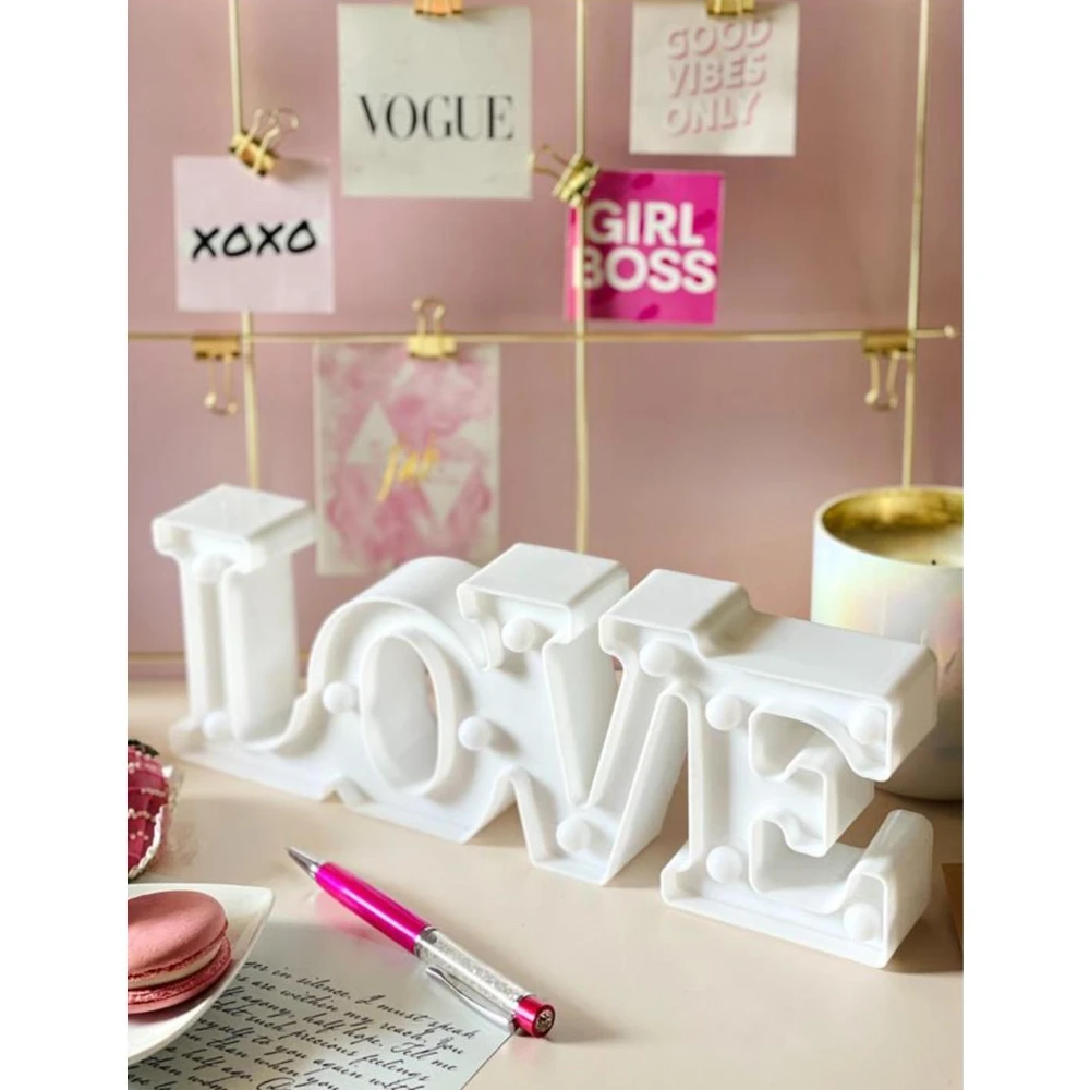 LED LOVE LIGHT (DIMENSIONS: L -30 cms H - 10.5 cms Depth - 4 cms.)
