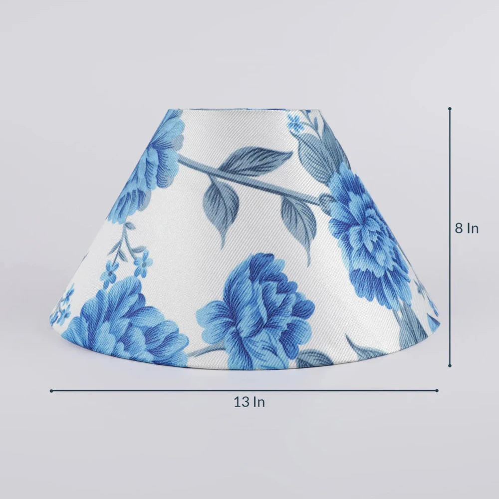 Blue Fabric Lamp Shade (Dimensions 13X13X8 Inches)