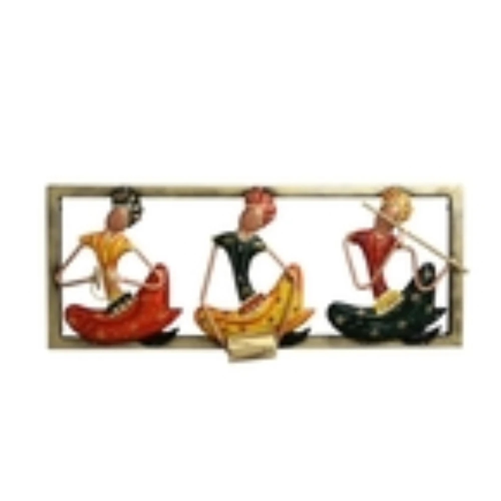 Rajasthani Musicians Multicolour Iron Wall Art
