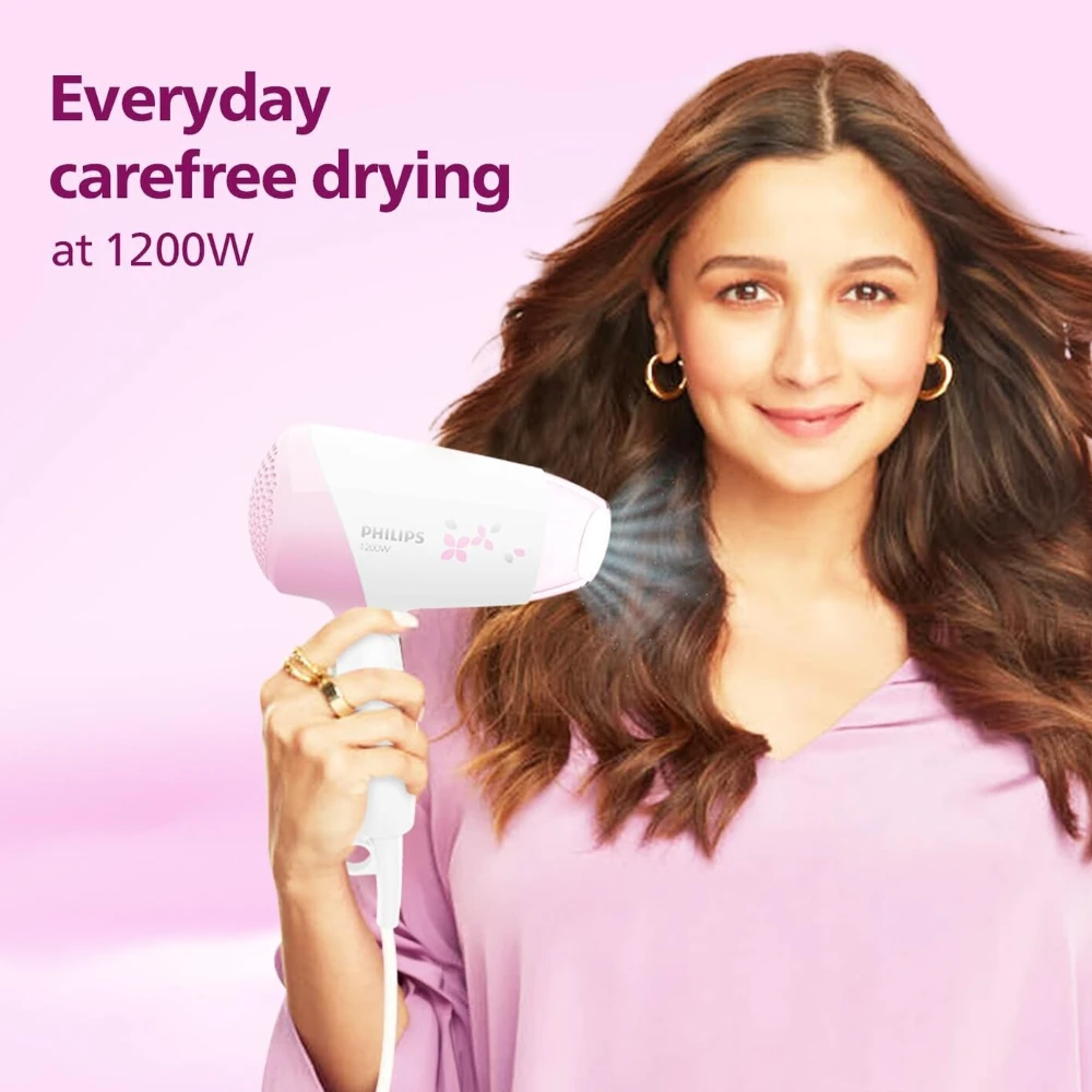 Philips Hair Dryer | Quick Gentle Drying with Thermoprotect Care | 1200 Watts | 3 Heat and Speed Settings with Cool Shots | HP8120/00, Pink (‎77 x 114 x 220 cm; 381 g)