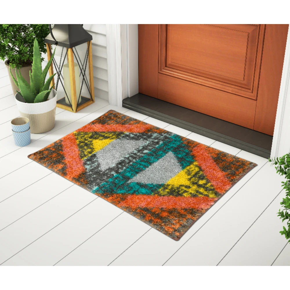 Atrium Plus Small Foot Mat 2Pc Set - Dark Brown/Orange