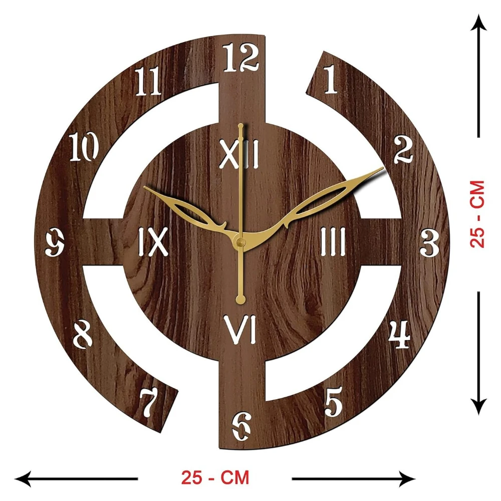 Freny Exim 12" Inch Wooden Wall Clock (Wenge, Small Size, 30 Cm x 30 Cm)-027-Analog