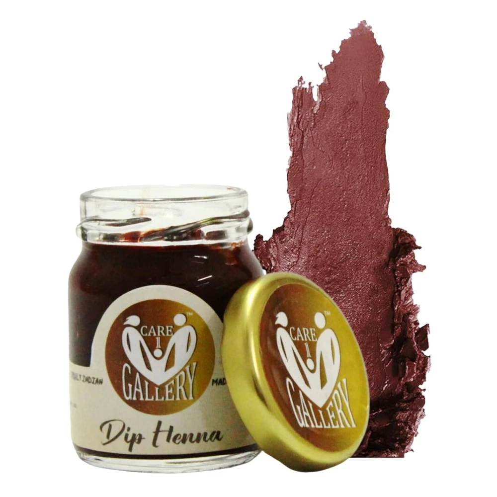 Care One Gallery Dip Henna Instant Brown Color Mehendi Paste | For Finger Tips With 3 Types Henna Tattoo Stickers
