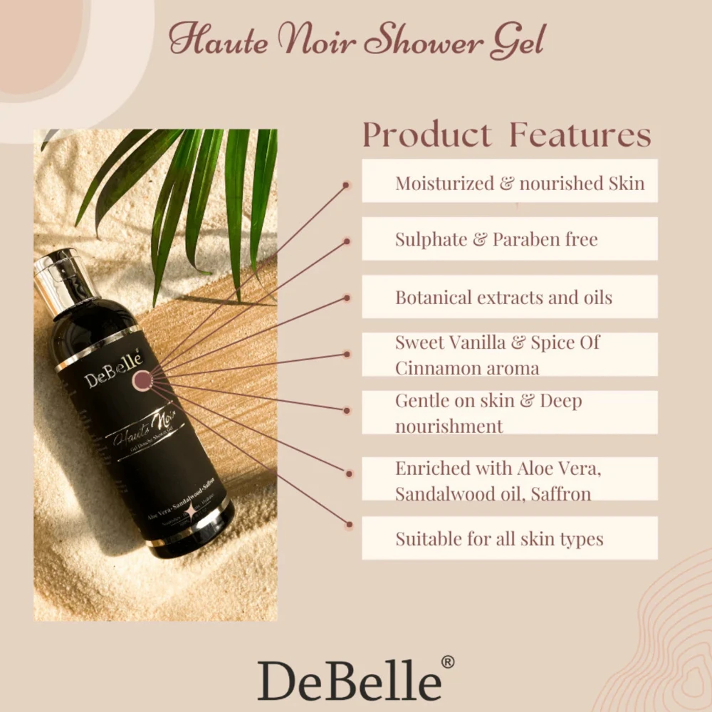 DeBelle Gel Douche Shower Gel Combo of 2 (Haute Noir)  Size- 100 ml (100 ml)