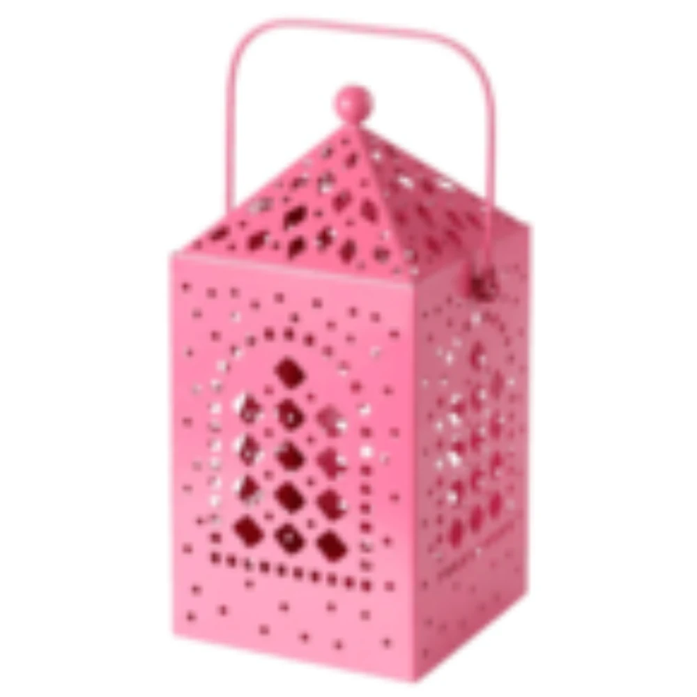 AROMATISK Lantern for tealight, light pink31 cm (12 ") (PINK-PINK  Height: 305 mm (12 ") Width: 18 cm (7 ¼ ") Height: 17 cm (6 ¾ ") Length: 22 cm (8 ¾ ") Weight: 0.83 kg (1 lb 13 oz))