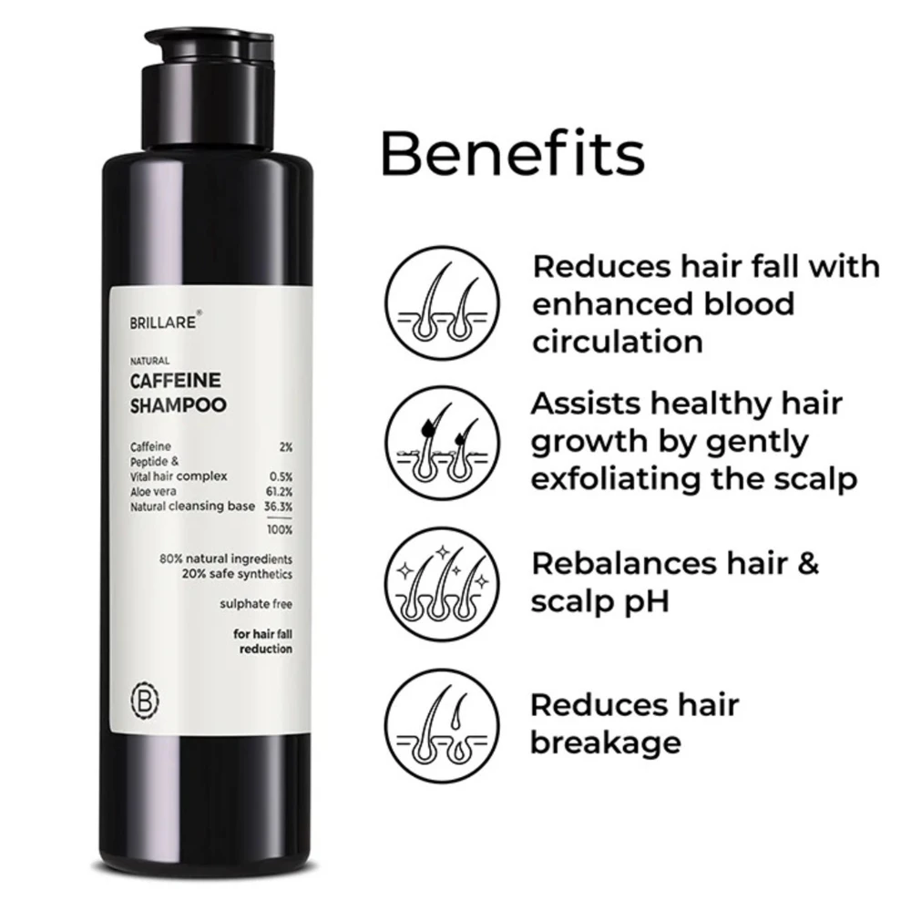Caffeine Shampoo For Reducing Hair Loss and Breakage Hair Fall Control