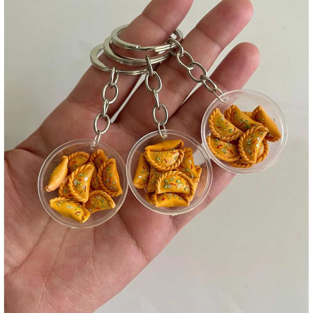 Miniature Gujiya Keychain