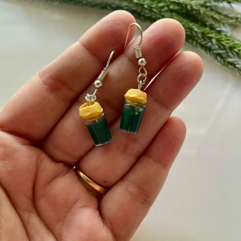 Miniature Panipuri Glass Earrings