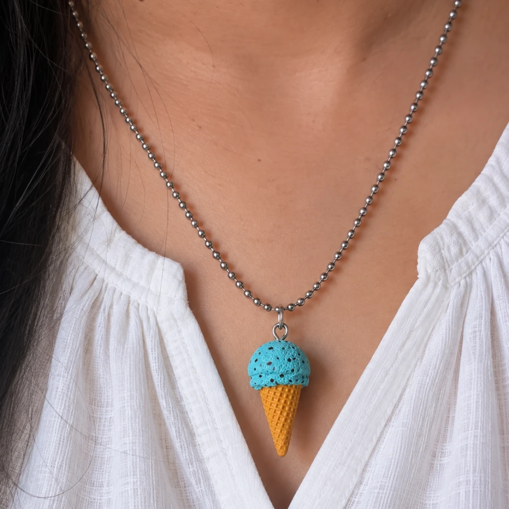 Miniature Mint  Ice Cream Necklace