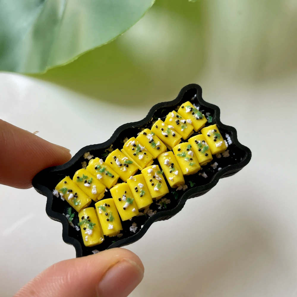 Miniature Khaman Dhokla Fridge Magnet