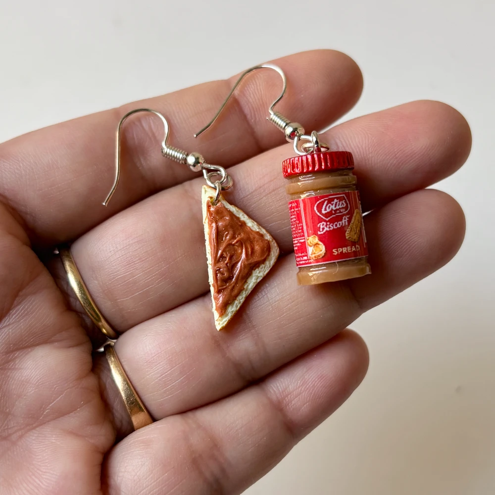 Miniature Biscoff Toast Earrings