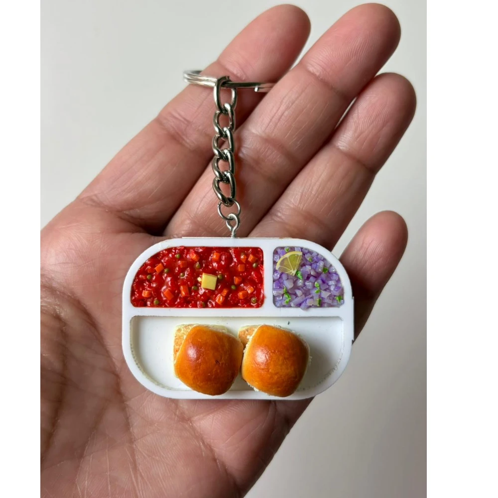 Miniature Pav Bhaji Keychain