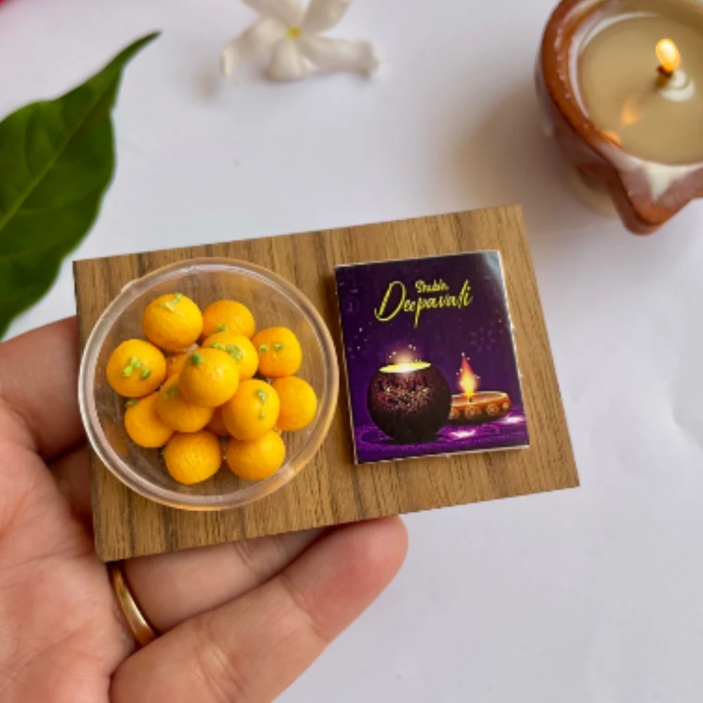 Miniature Besan Laddu Fridge Magnet