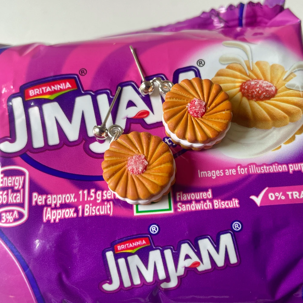 Miniature Jim Jam Biscuit Earrings