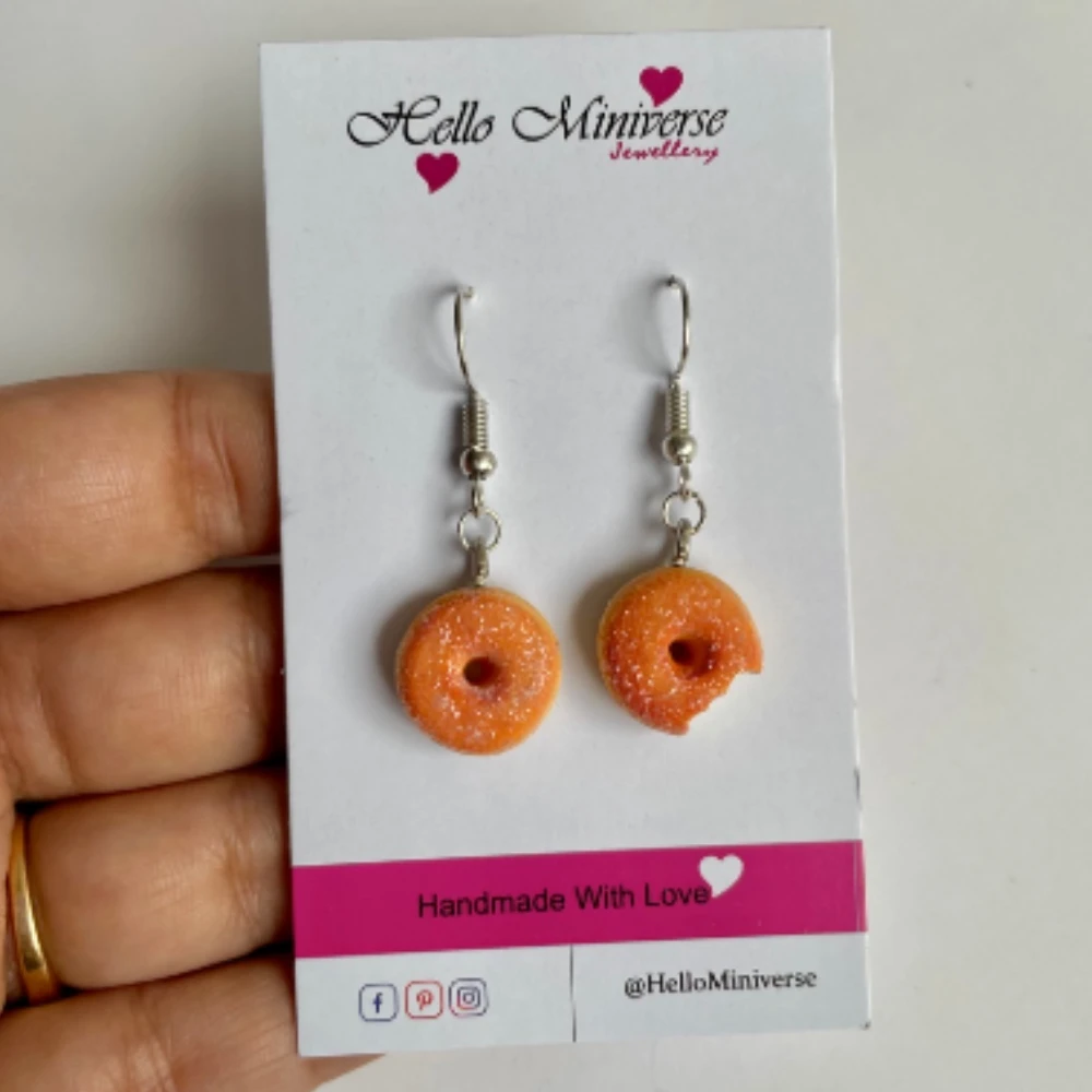 Miniature Sugar Donut Earrings