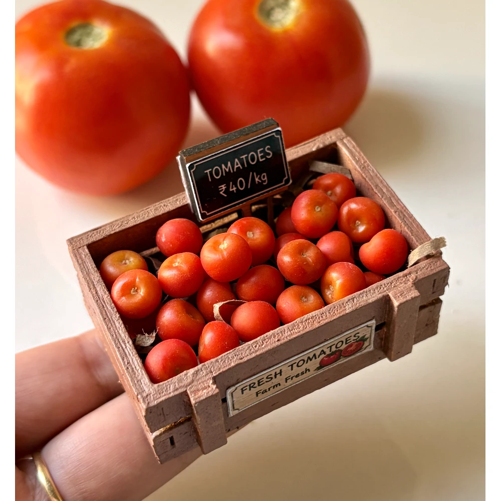 Miniature Tomato Crate Fridge Magnet