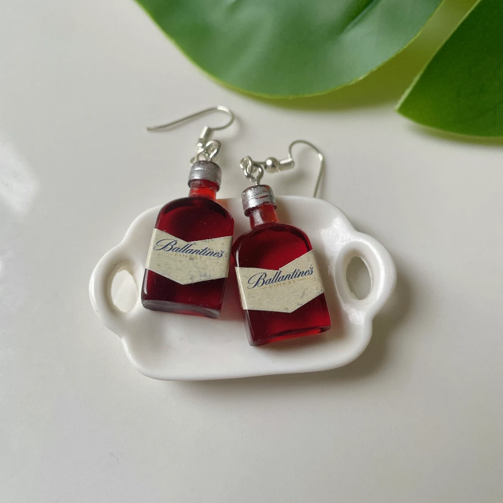 Miniature Ballentine Whiskey Earrings