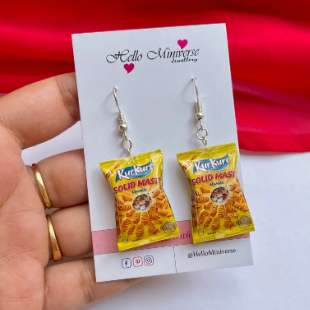 Miniature Kurkure Solid Masti Earrings