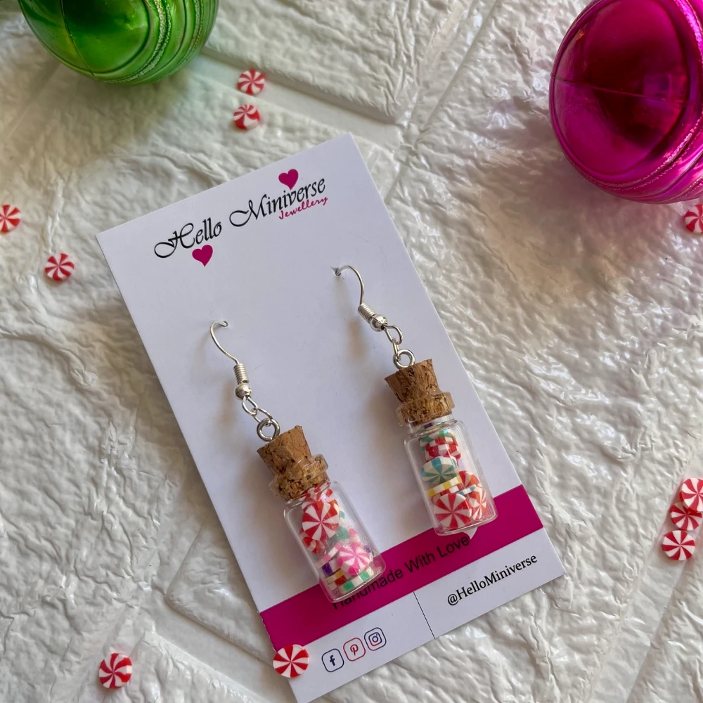 Miniature Mixed Candy Jar Earrings