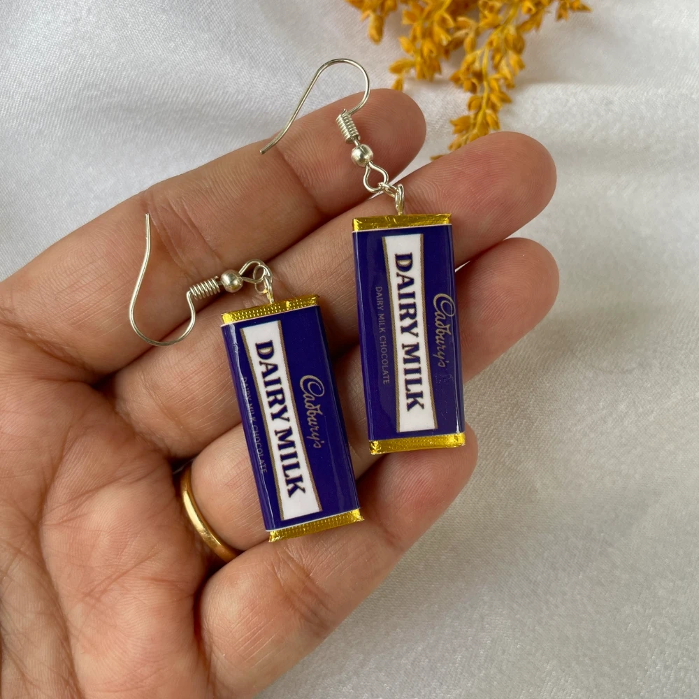 Miniature 90's Dairy Milk Chocolate Earrings