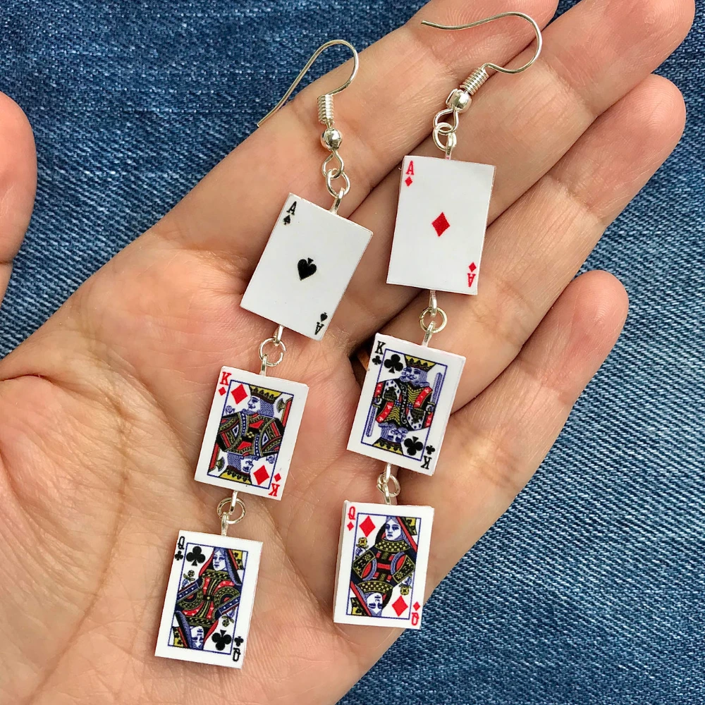Miniature Playing card Earrings